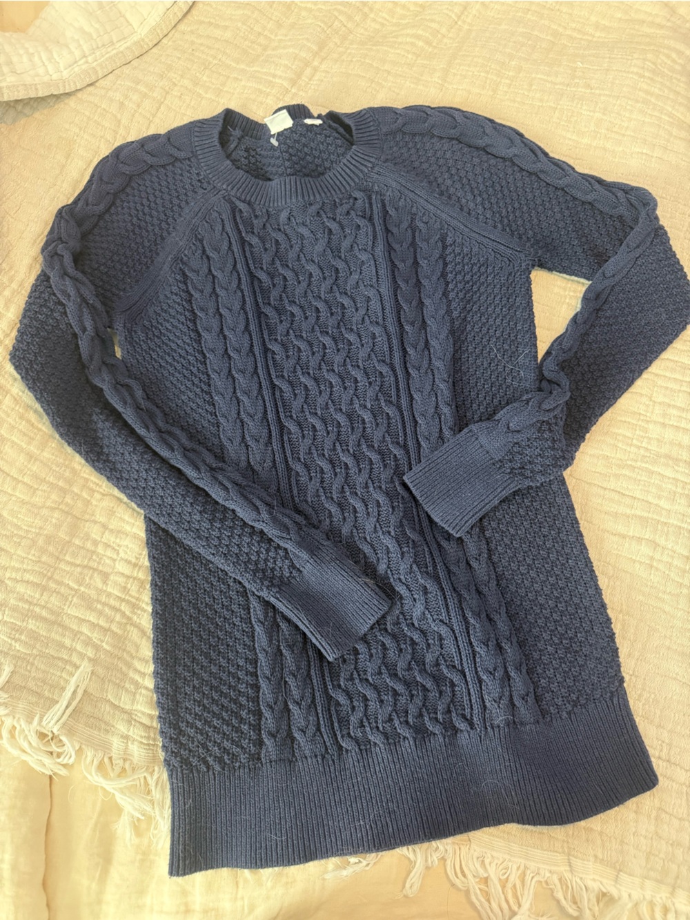 Gap Cotton Navy Cable Knit Sweater EUC 1279